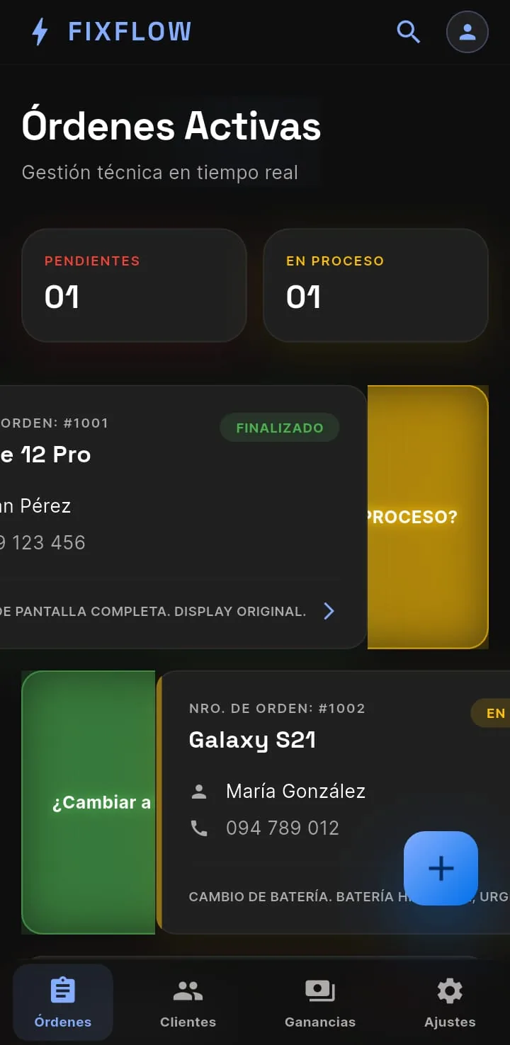 Captura del proyecto FixFlow