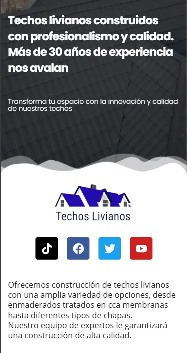 Captura del proyecto Techos Livianos